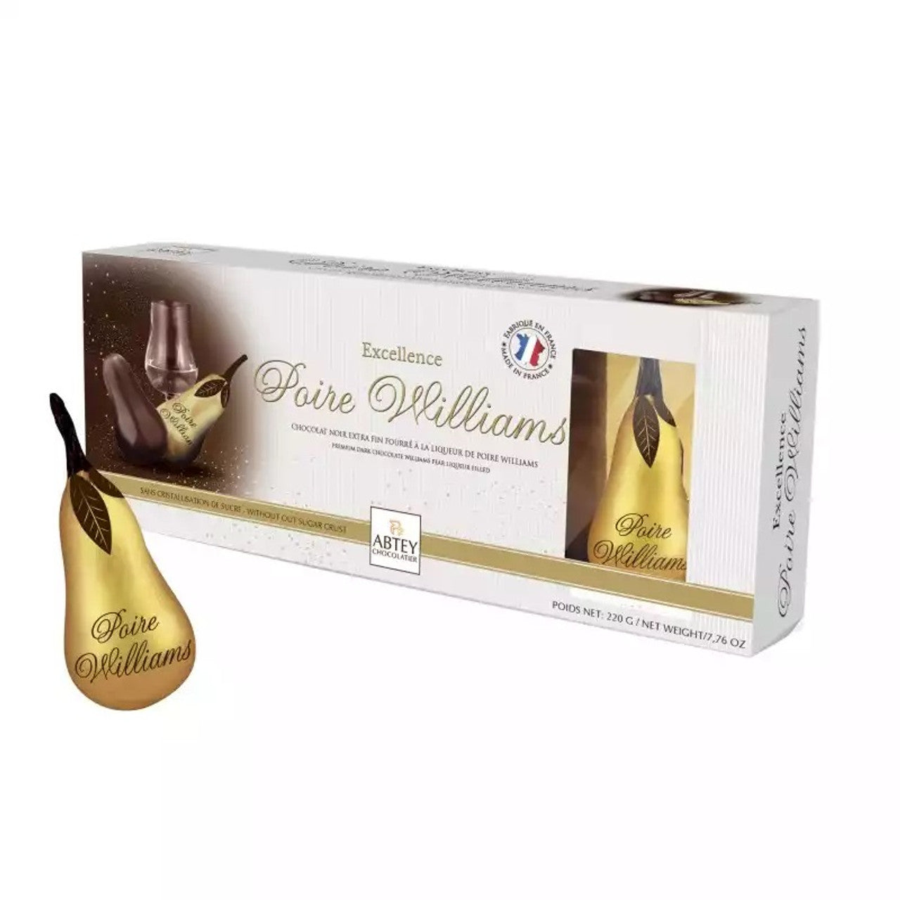 Reading China & Glass Candy Pear-Shaped Dark Chocolates with Poire Williams Liqueur in Box 100g