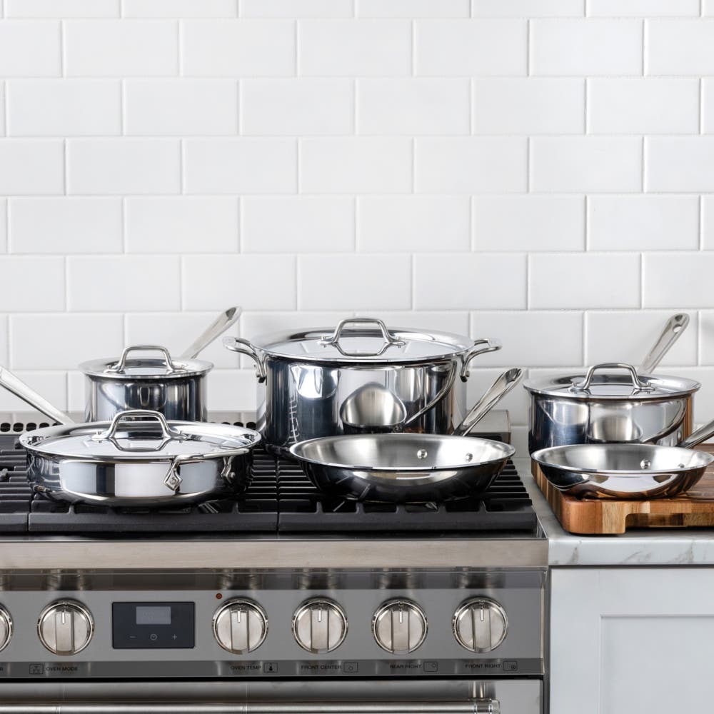 All-Clad Cookware Sets All-Clad D3 Stainless Steel 10 Piece Cookware Set