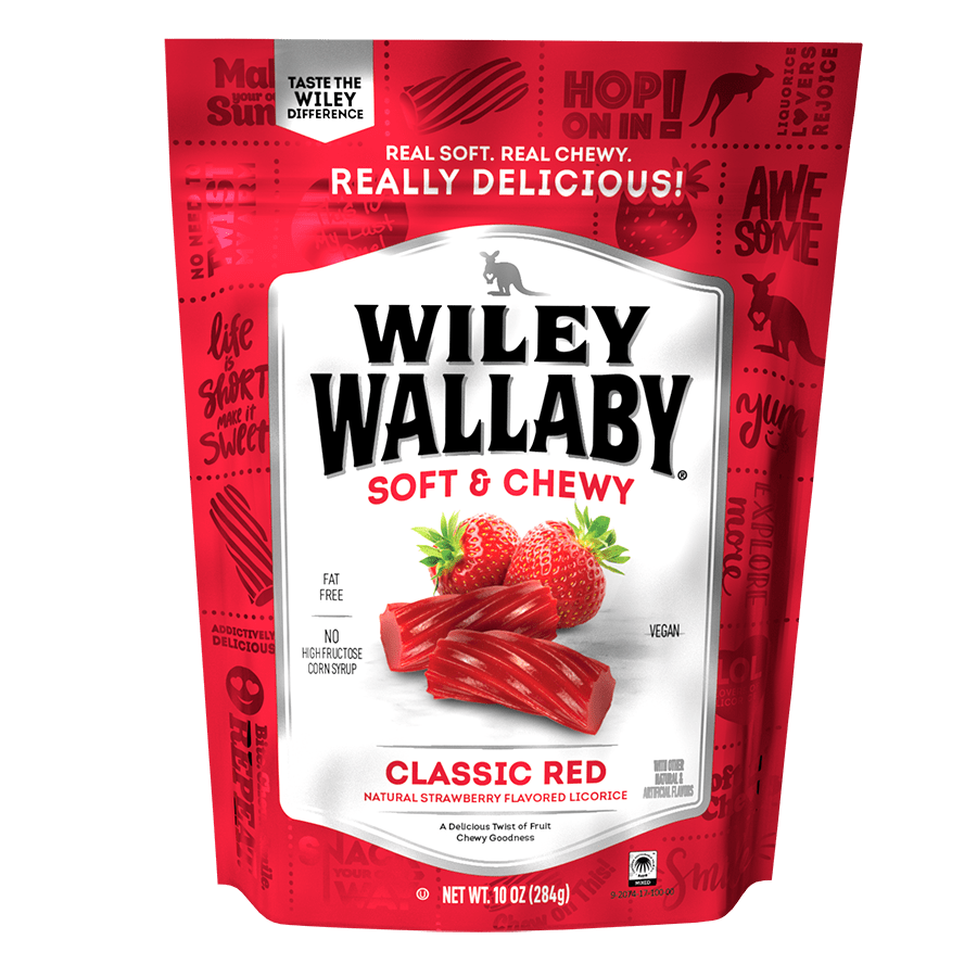 Gourmet International Old Fashioned Candy Wiley Wallaby Soft & Chewy Classic Red Licorice 10 oz
