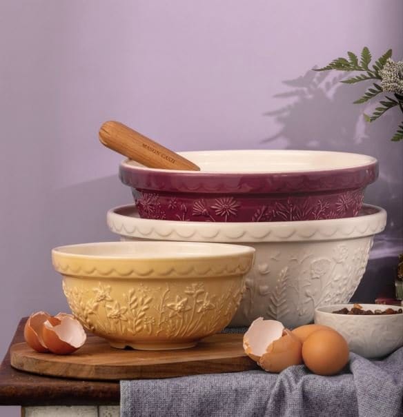 Mason Cash Pottery Mason Cash In the Meadow Rose Mixing Bowl 4.25 qt