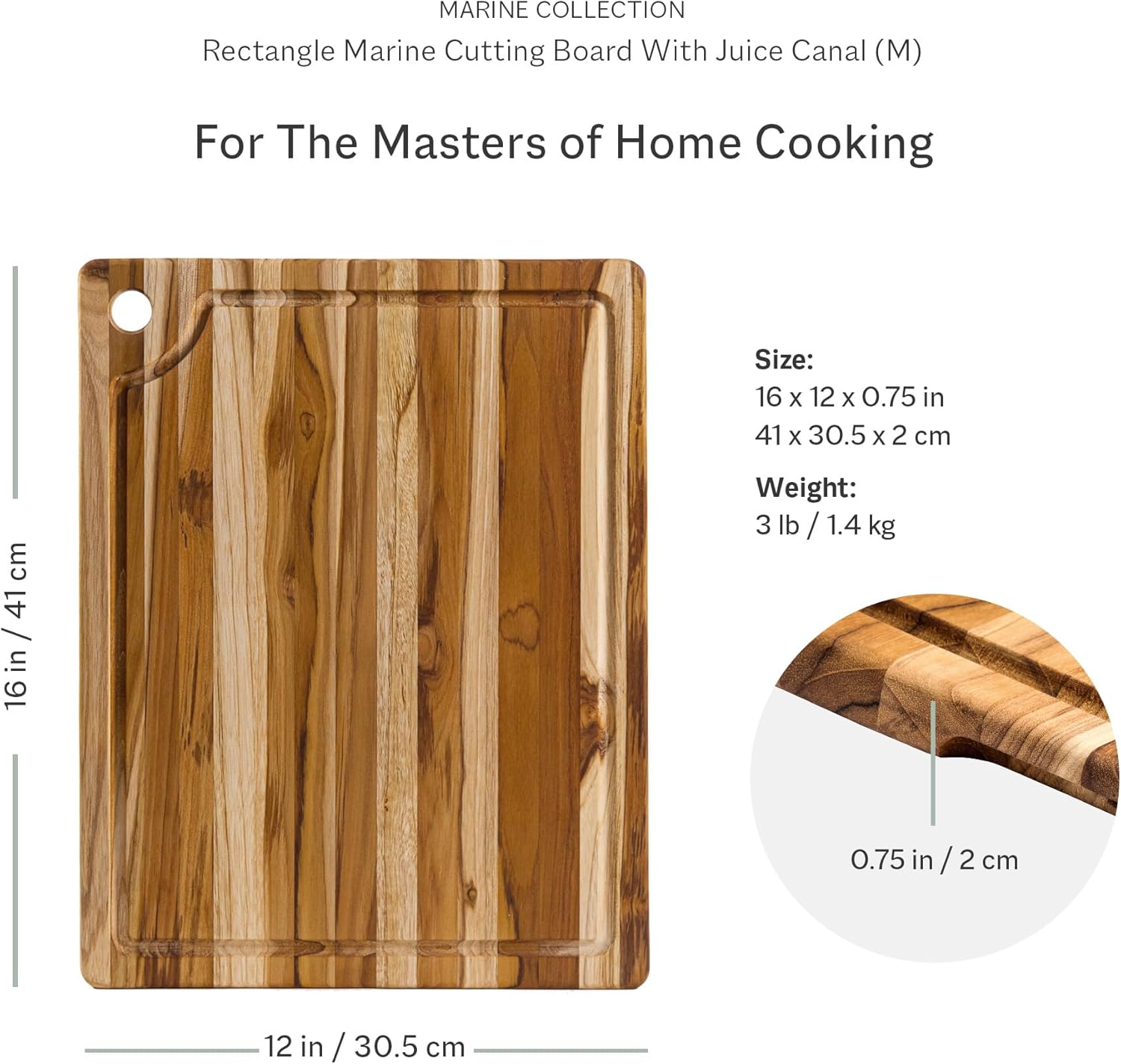 TeakHaus Wood Cutting Boards Teakhaus Marine 18" x 14" Cutting Board with Juice Canal