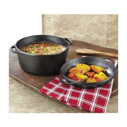 Lodge Cast Iron Cookware Lodge Pro Logic Cast Iron 5 qt. Double Dutch Oven