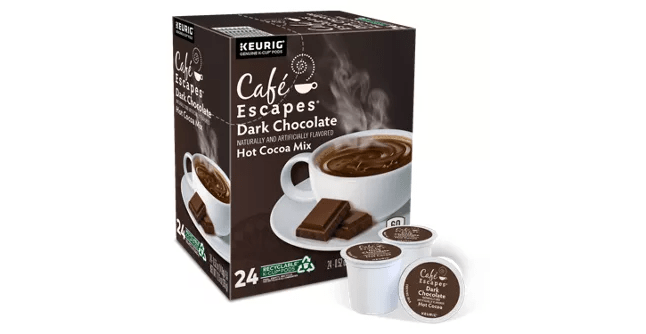 Keurig K-Cups Café Escapes Dark Chocolate K-Cup Hot Cocoa - 24 Count Box