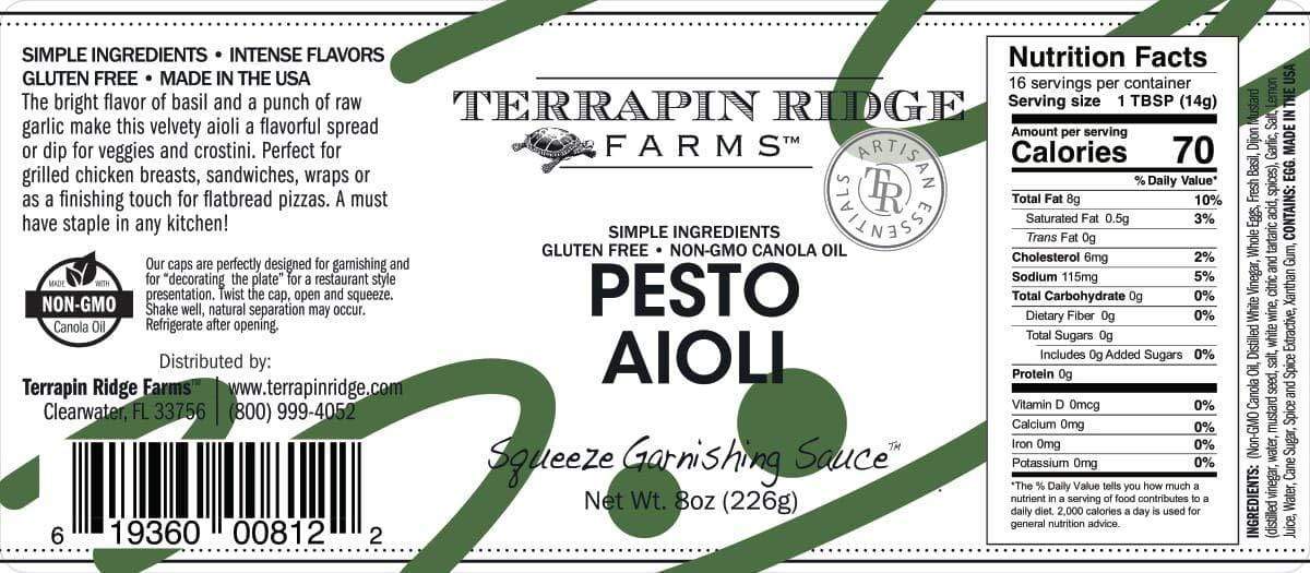 Terrapin Ridge Farms Marinades & Other Sauces Terrapin Ridge Farms Pesto Aioli Garnishing Sauce Squeeze Bottle 8 oz