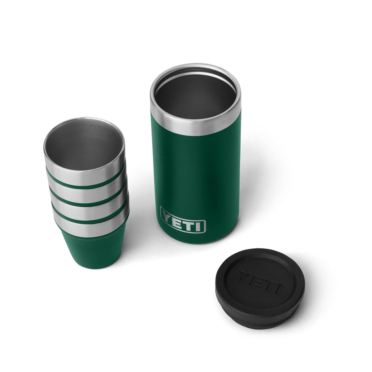 YETI Shot Glasses with Carrying Case - Black Forest Green