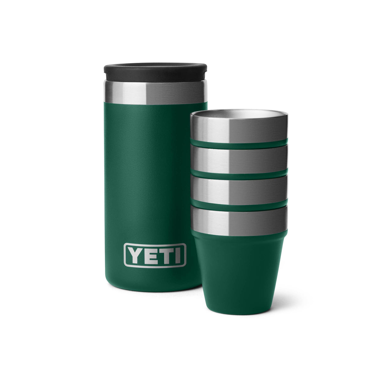 YETI Shot Glasses with Carrying Case - Black Forest Green