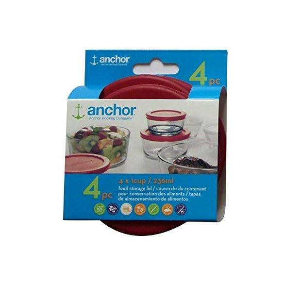 Anchor Hocking Replacement Lid 1 Cup Set of 4