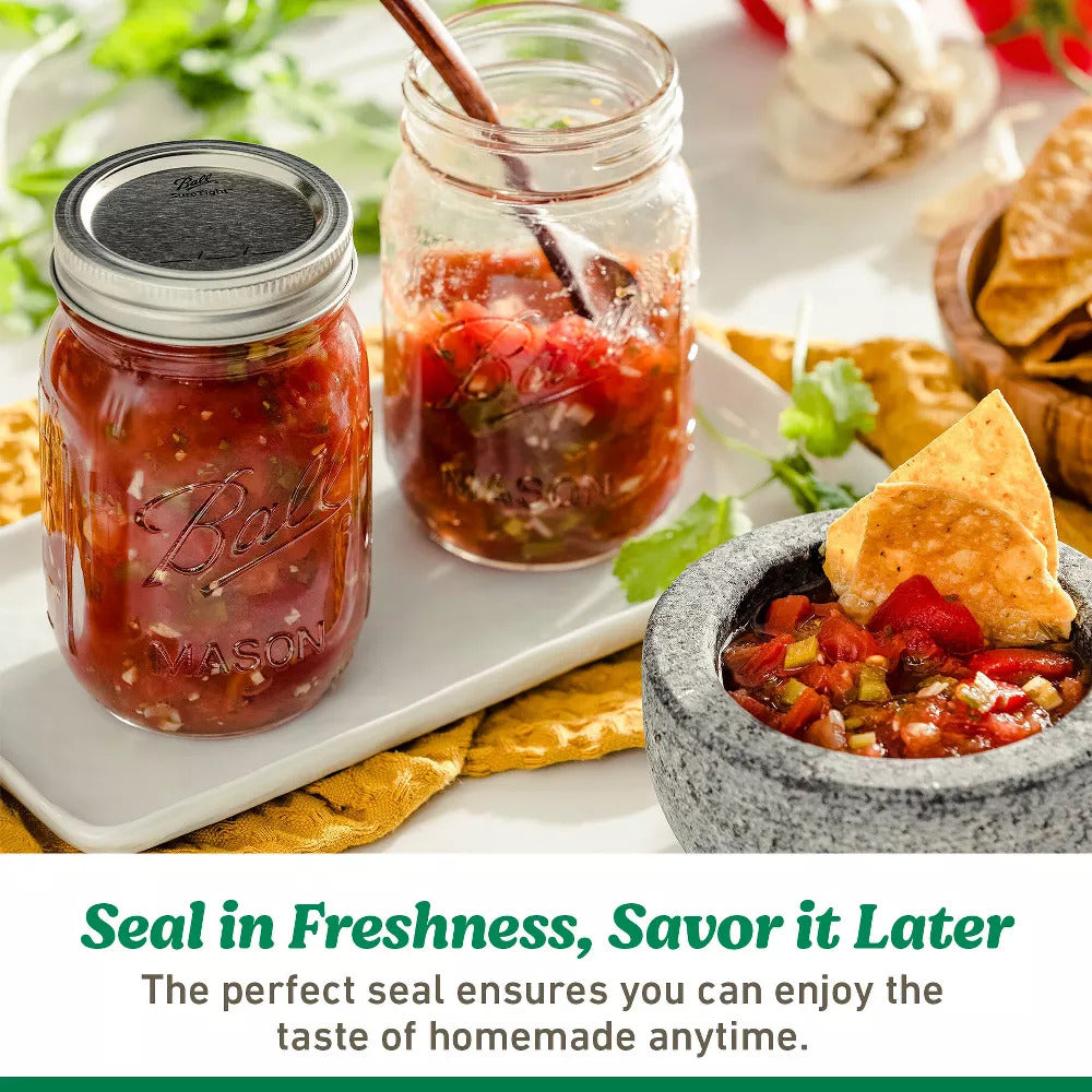 Ball Regular Mouth Pint Mason Jars With Lids (Set Of 12)