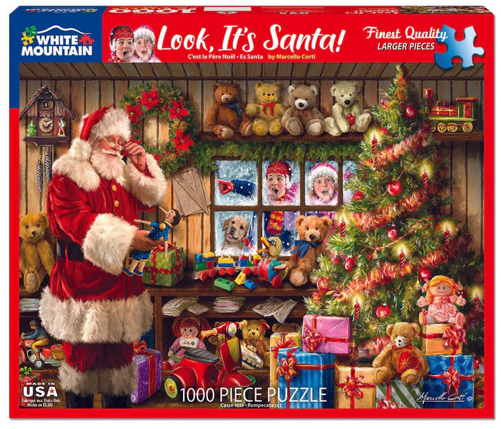 White Mountain Puzzles Look, It's Santa - 1000 Piece Jigsaw Puzzle