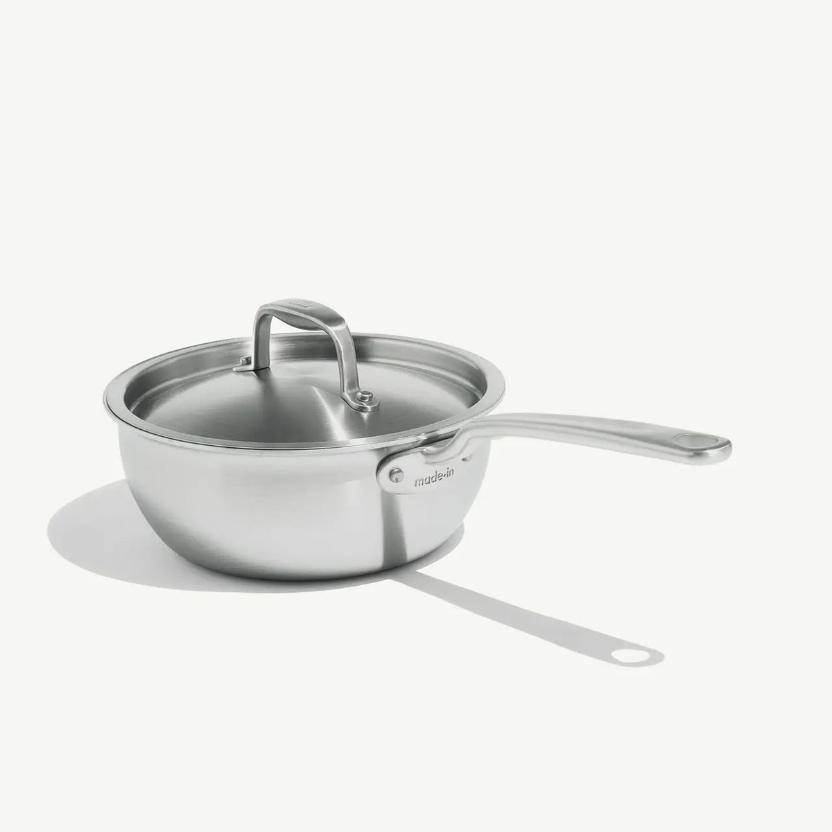 MADE IN Cookware 2 QT Stainless Clad Saucier with Lid