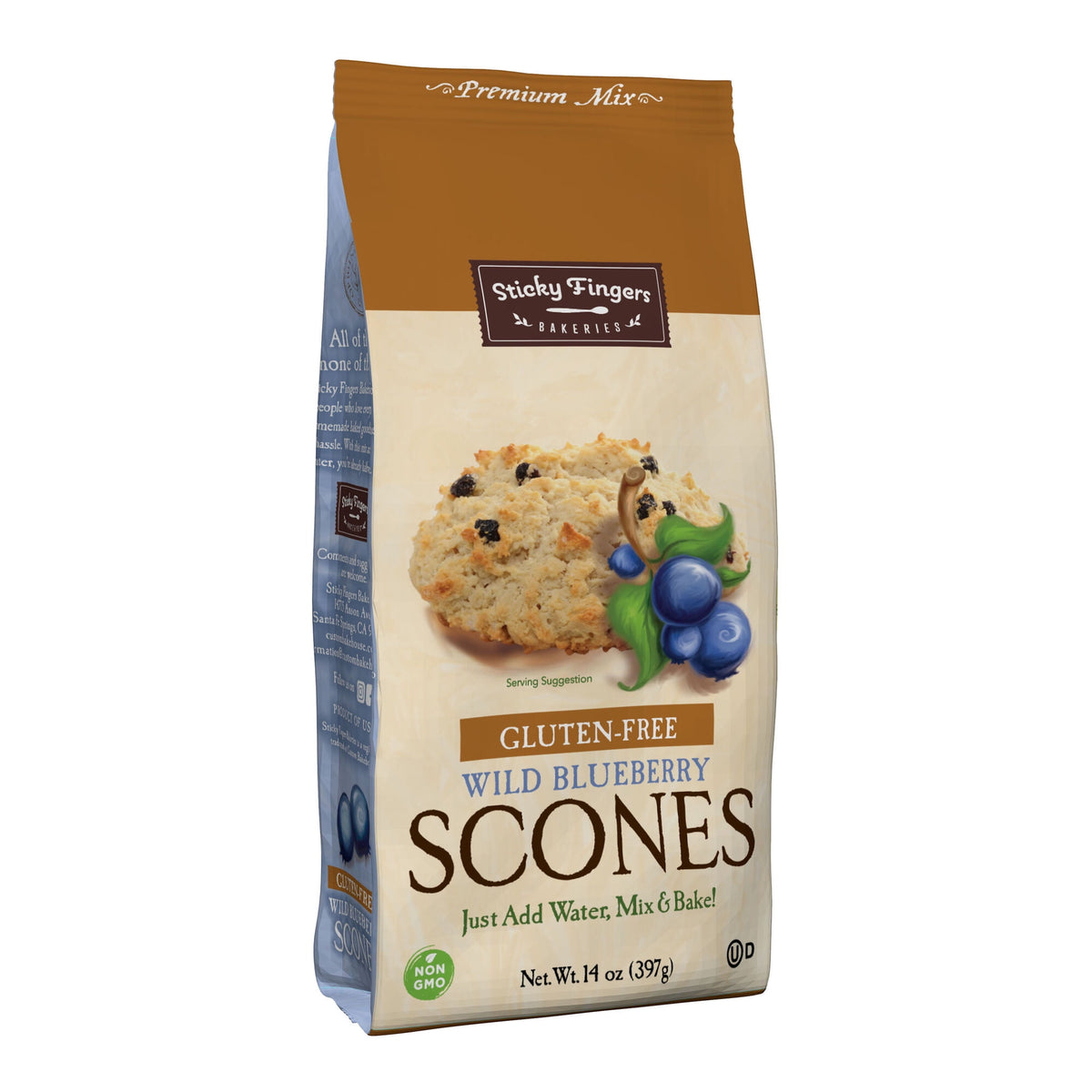Sticky Fingers Bakeries Gluten Free Wild Blueberry Scone Mix 14oz
