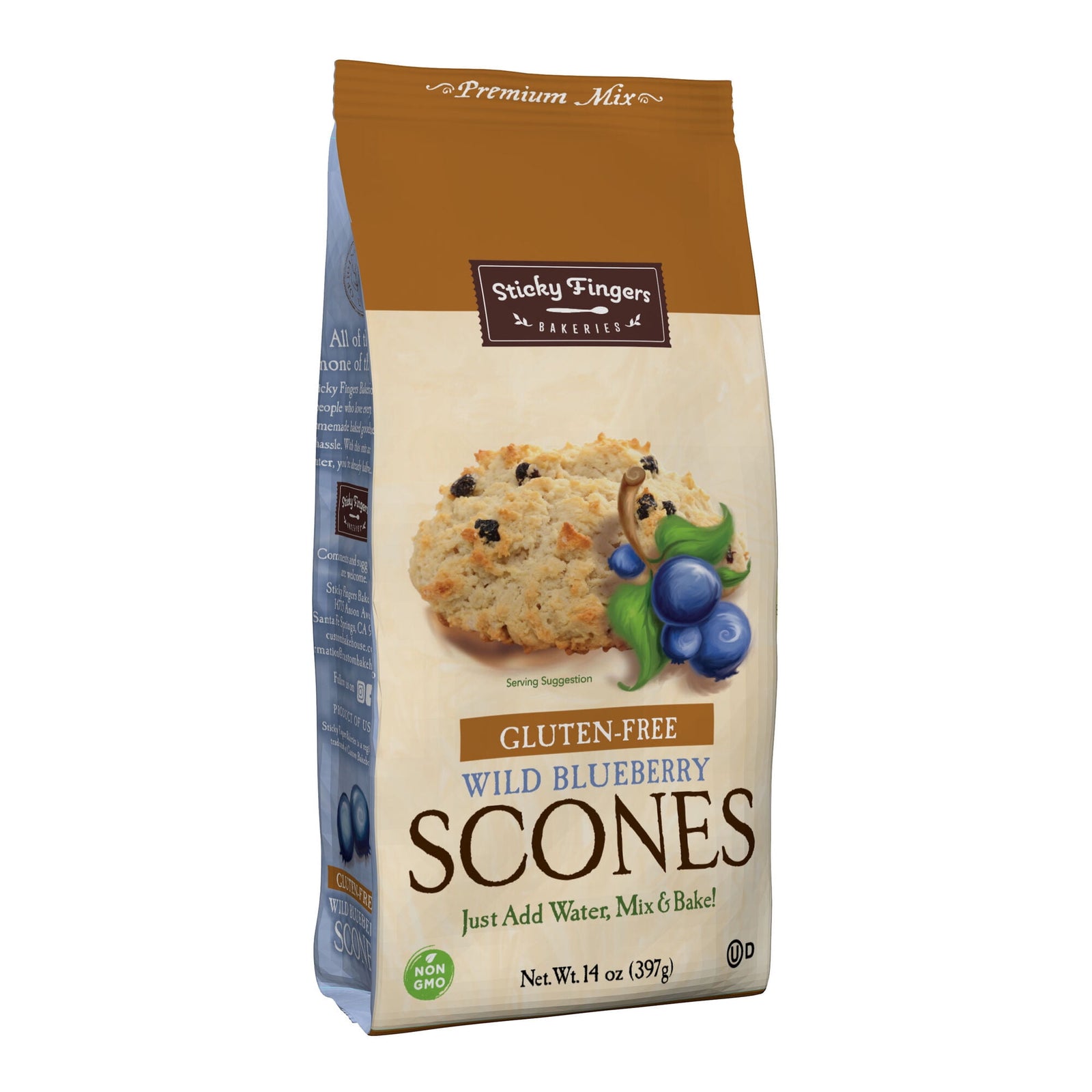 Sticky Fingers Bakeries Gluten Free Wild Blueberry Scone Mix 14oz