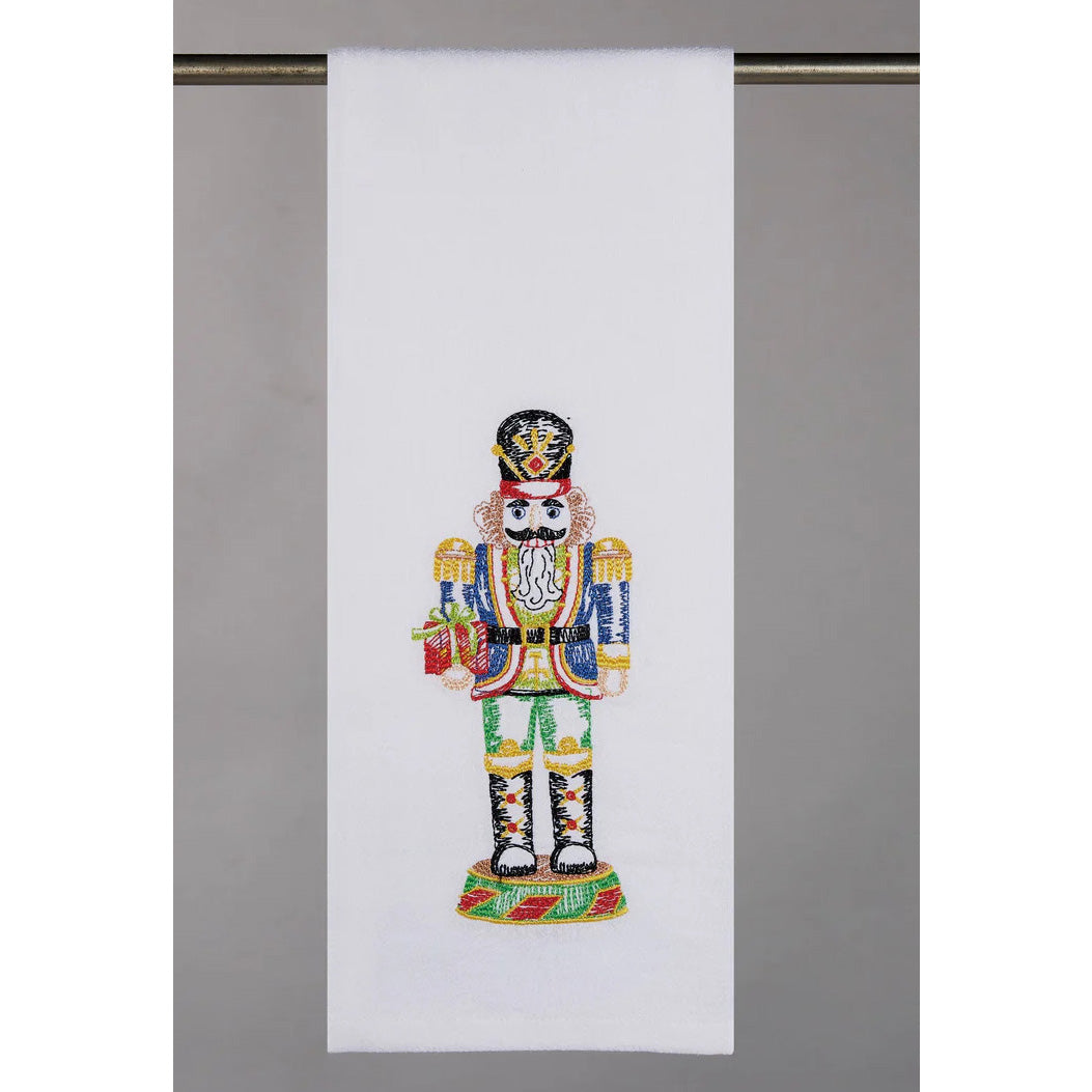 Nutcracker Topiary Embroidered Kitchen Towel