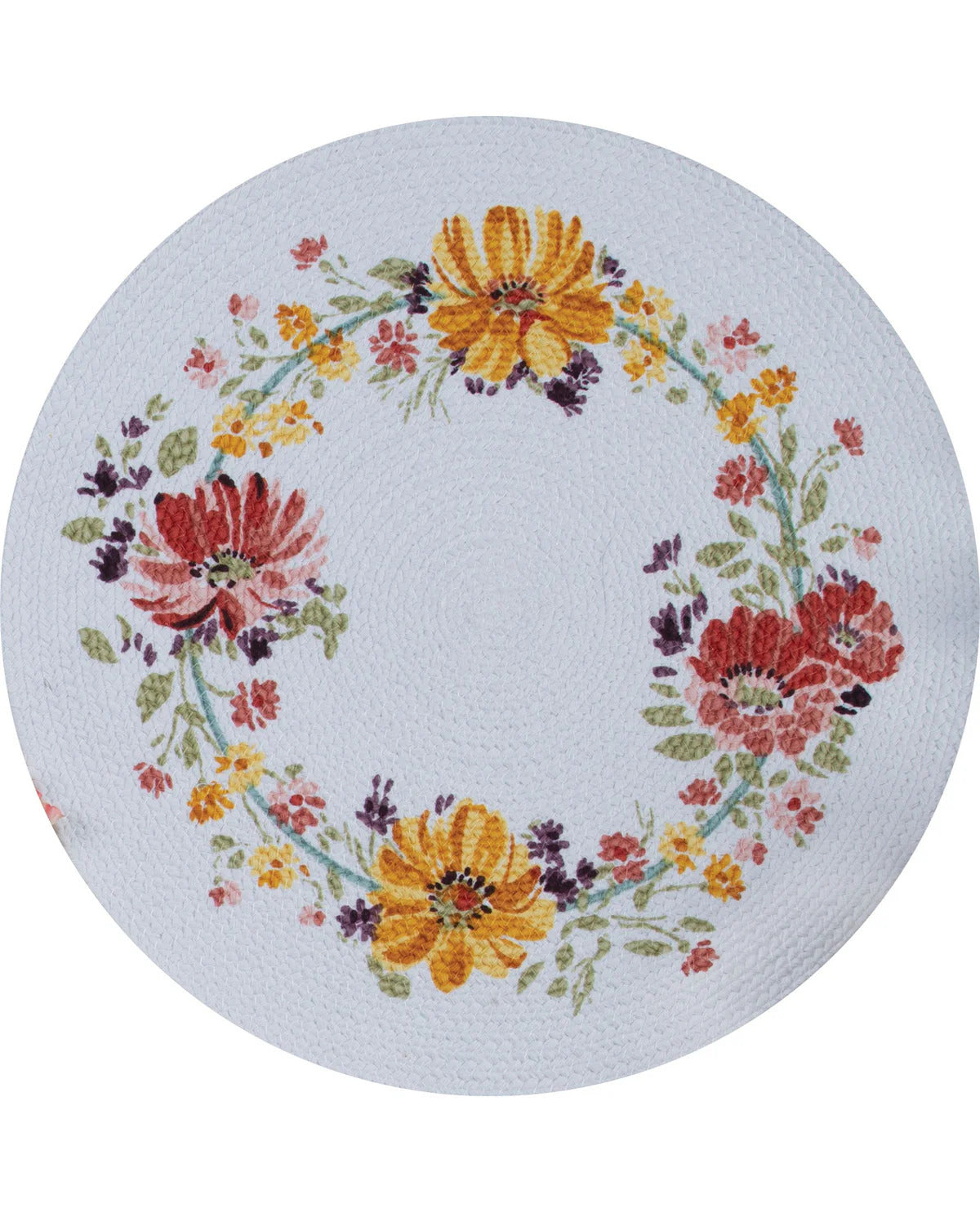 Autumn Joy Floral Wreath Braided Placemat
