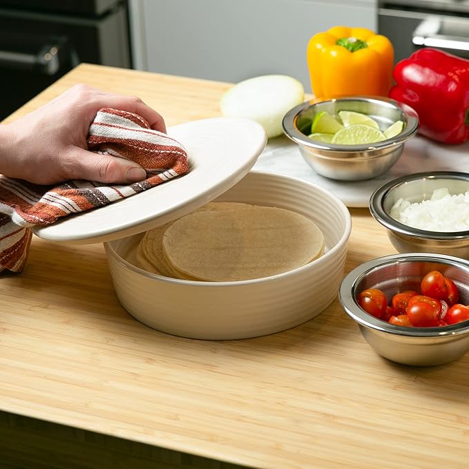 Reading China & Glass Baking Dishes Ceramic Tortilla Warmer & Server with Lid