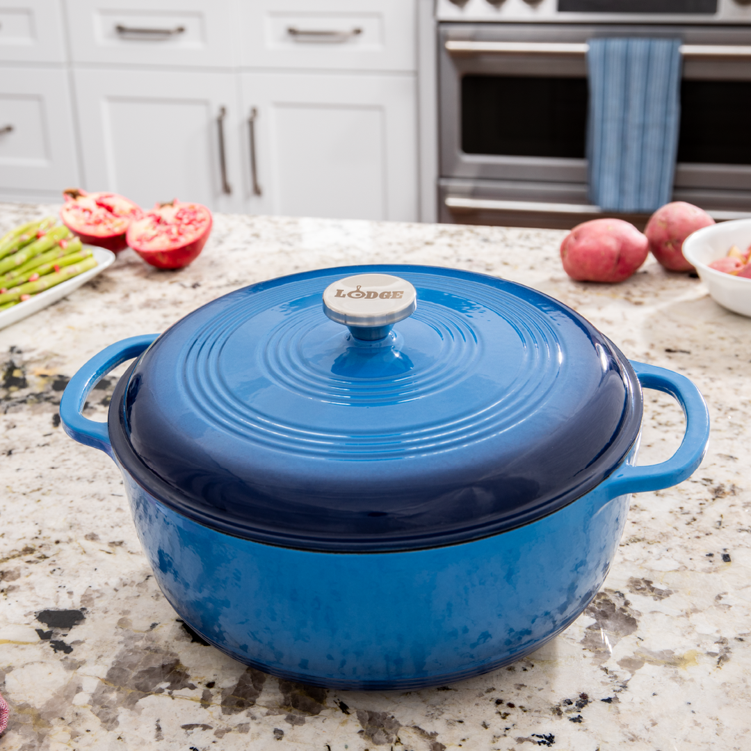 Lodge Cast Iron Cookware Lodge Color Enamel Cast Iron 7.5 qt Dutch Oven - Caribbean Blue