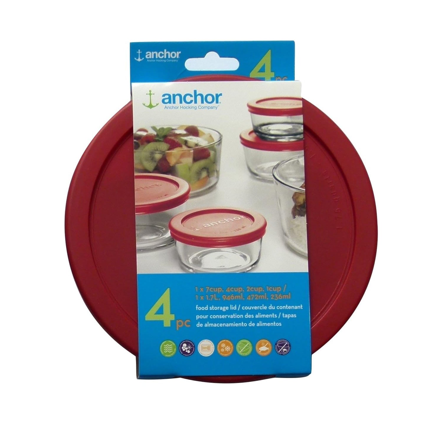 Anchor Hocking Replacement Lids - 4 Sizes