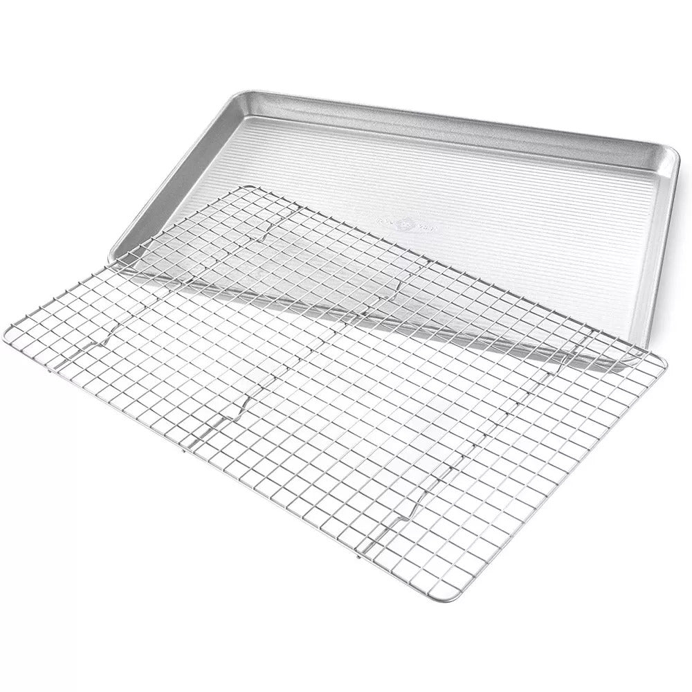 Reading China & Glass Cookie & Baking Sheets USA Pan Half Sheet Pan with Baking Rack