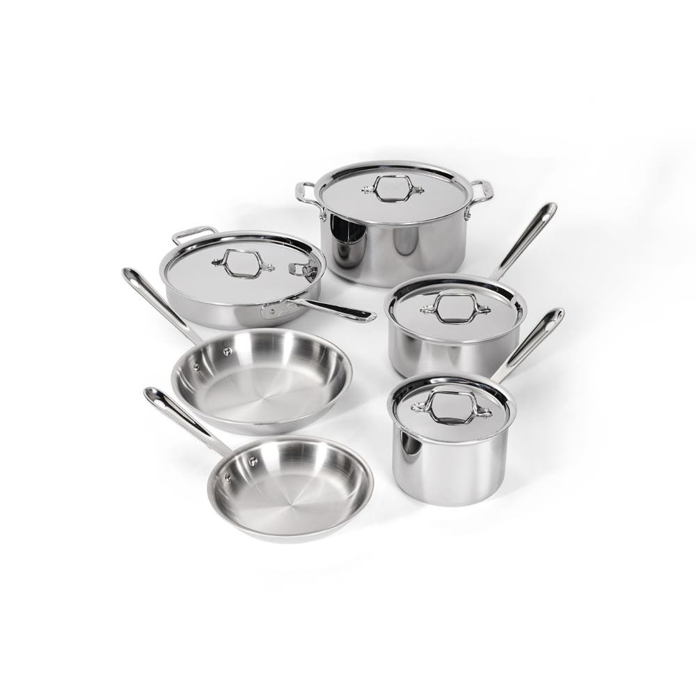 All-Clad Cookware Sets All-Clad D3 Stainless Steel 10 Piece Cookware Set