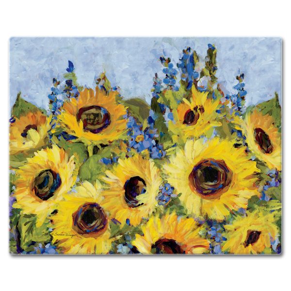 CounterArt Cutting Boards Gallery Sunflowers – Glass Counter Saver 15″ x 12″