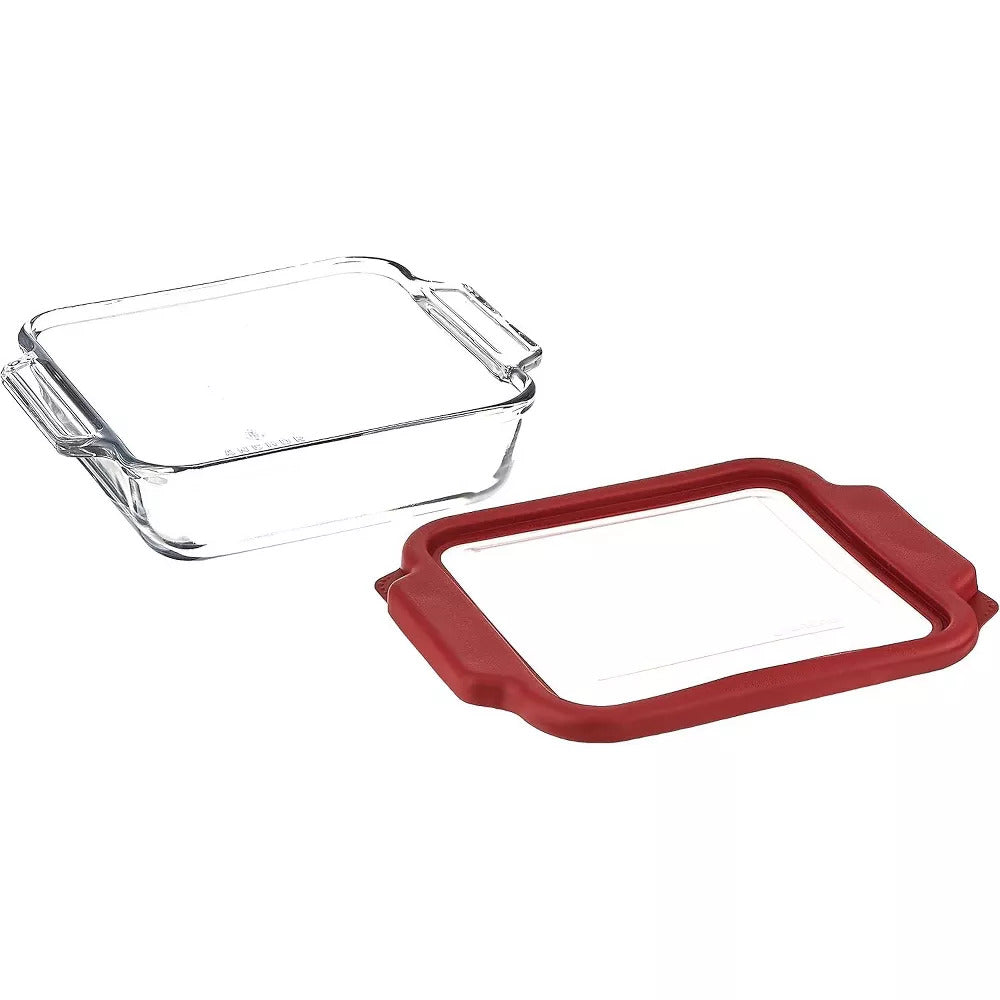 Anchor Hocking Glass Baking Dish with Plastic Storage Lid 2 QT