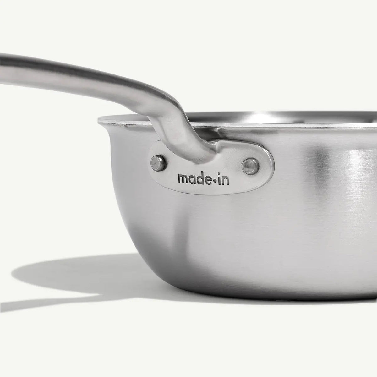 MADE IN Cookware 2 QT Stainless Clad Saucier with Lid
