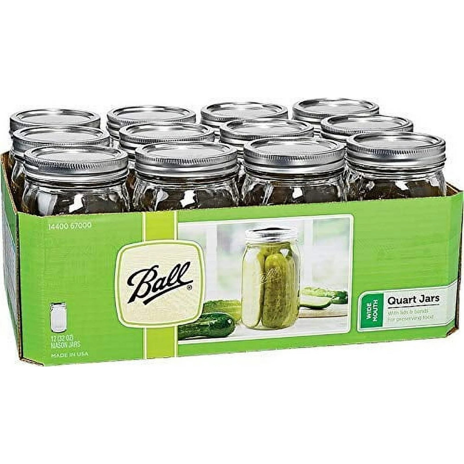 Ball Wide Mouth Quart Mason Jars With Lids (Set Of 12)