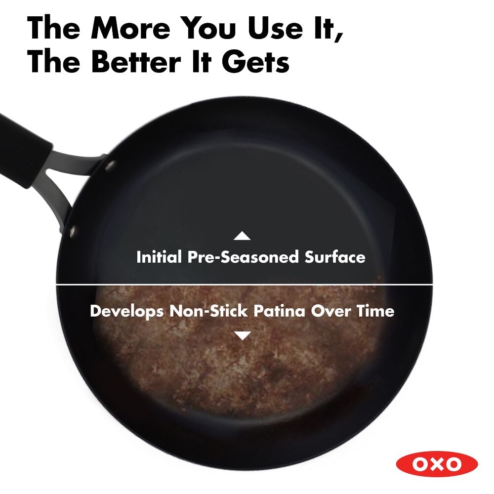 OXO Frypans & Skillets OXO Obsidian 8" Carbon Steel Frying Pan