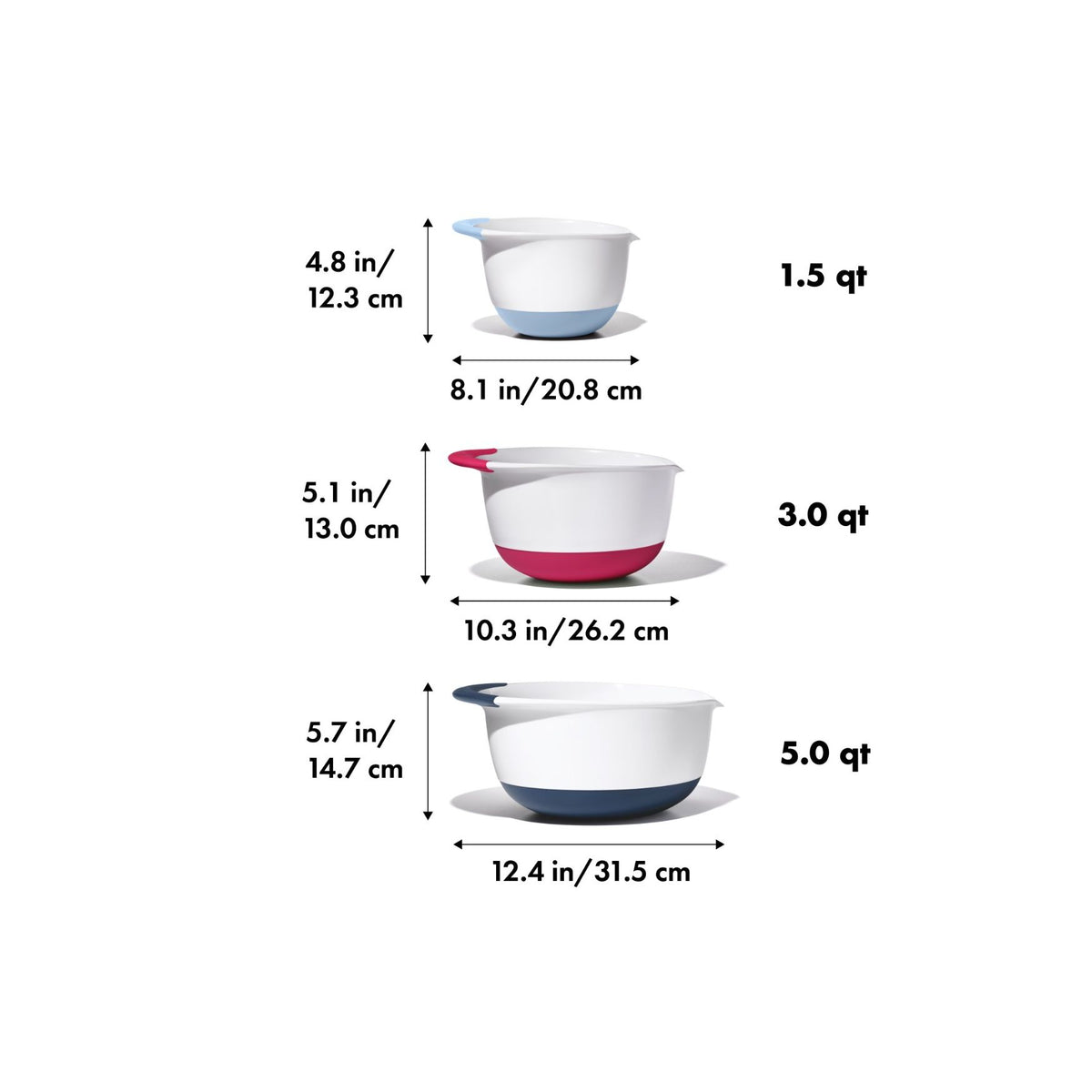 OXO Good Grips 3 piece Mixing Bowl Set