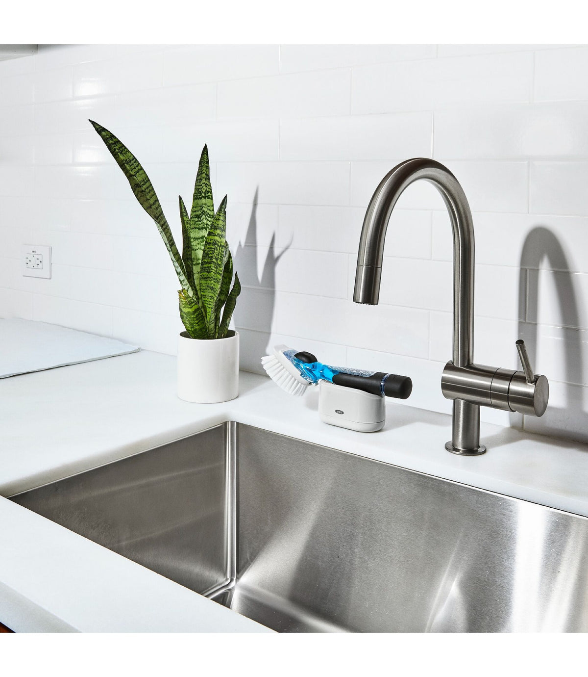 OXO Soap Dispensing Dish Brush Storage Set