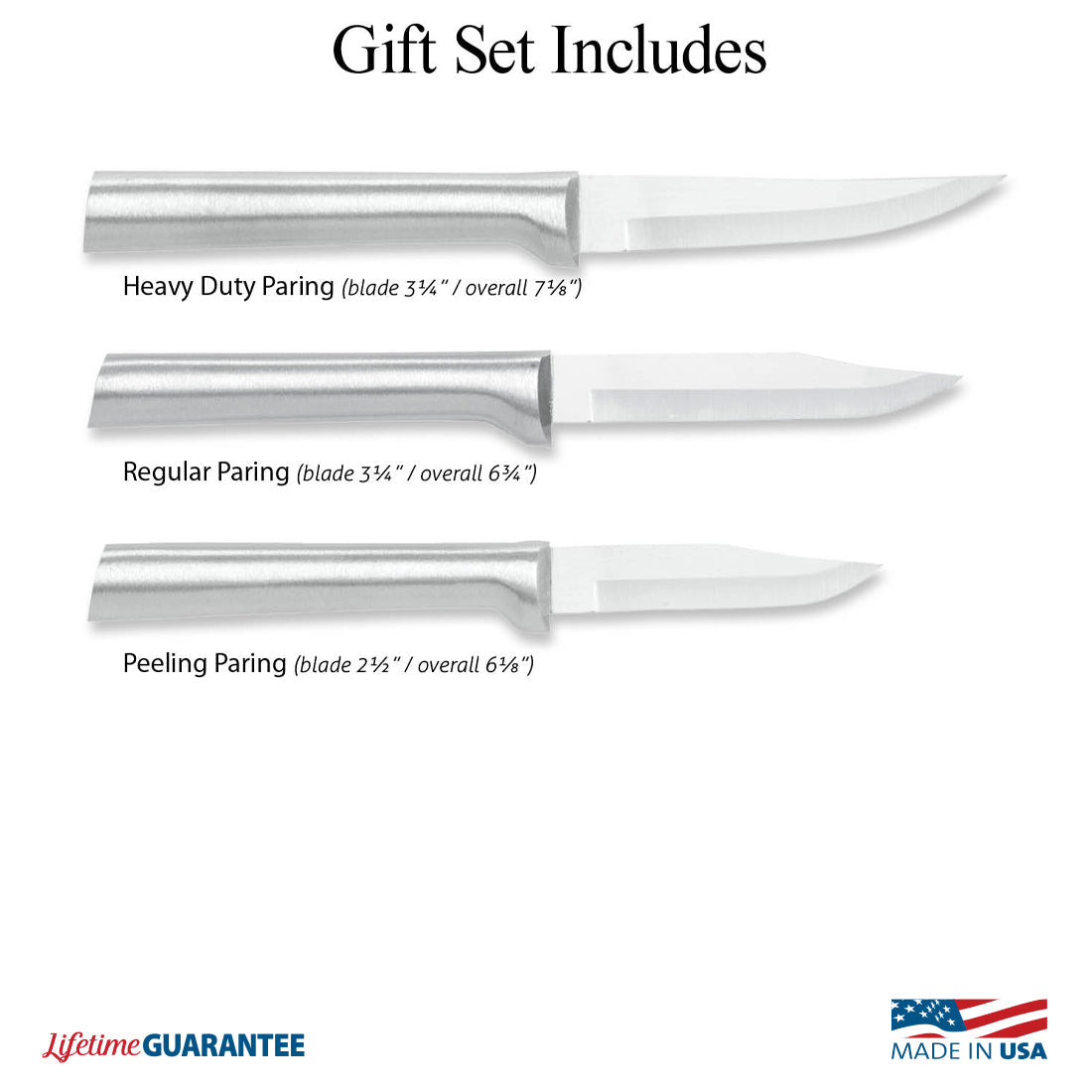 Rada Cutlery Knife Sets Rada Cutlery Paring Knifes Set of 3 - Silver