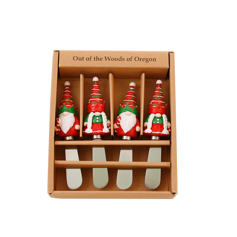 Out of the Woods of Oregon Knives Out of the Woods Christmas Gnomes Spreaders Set of 4