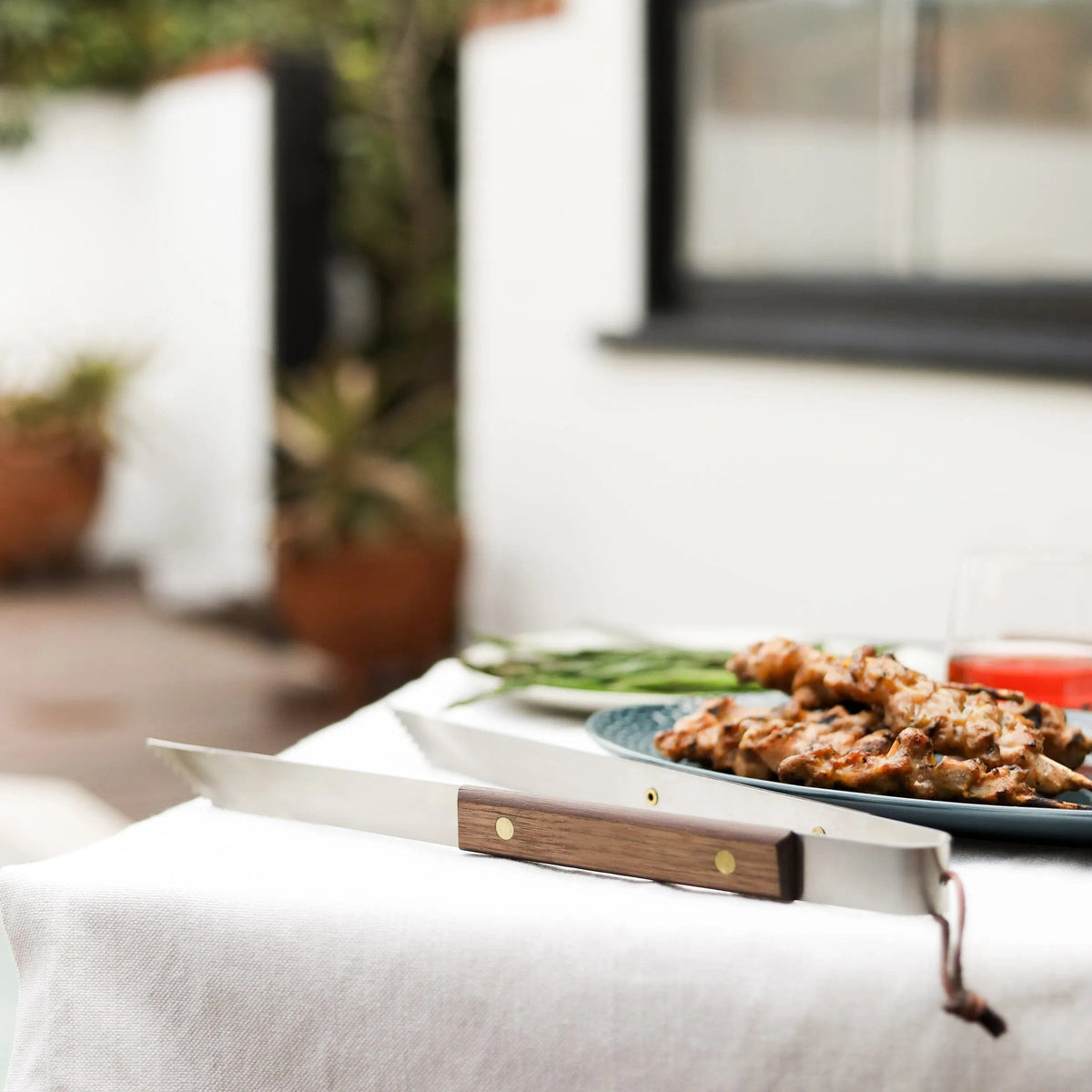 Lamson Lamson Tailgater 15&quot; BBQ Tongs - Walnut Handle