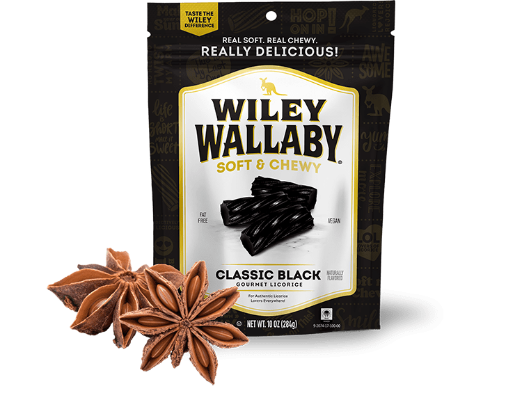Gourmet International Old Fashioned Candy Wiley Wallaby Soft & Chewy Classic Black Licorice 10 oz
