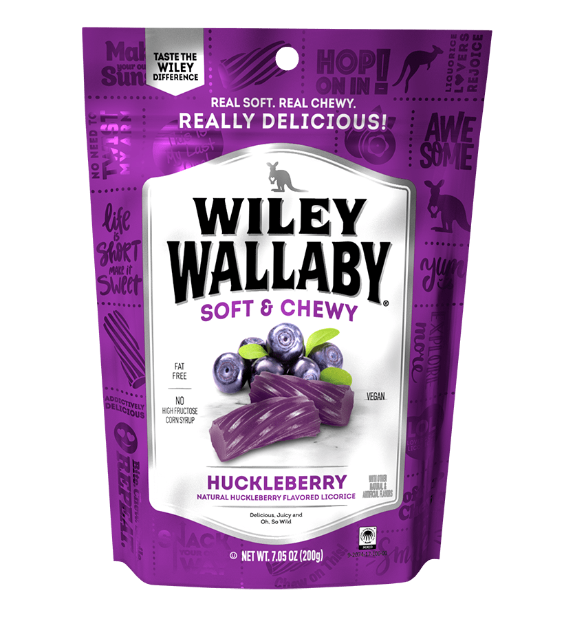 Gourmet International Old Fashioned Candy Wiley Wallaby Soft & Chewy Huckleberry Licorice 10 oz