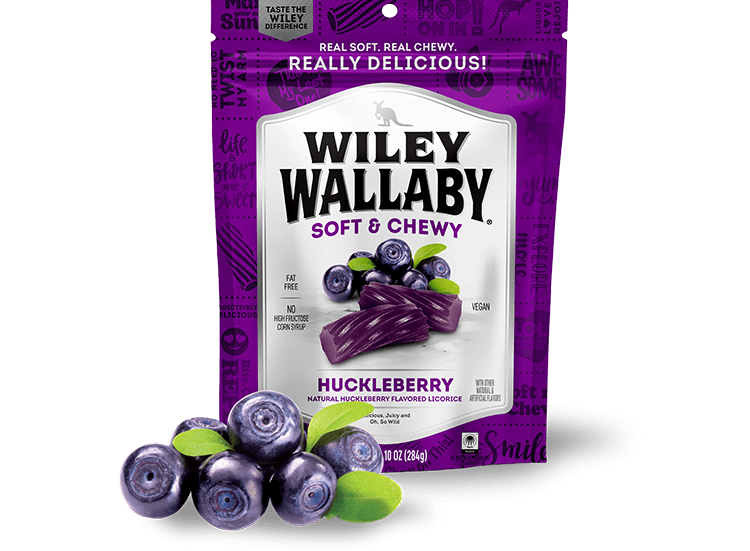 Gourmet International Old Fashioned Candy Wiley Wallaby Soft & Chewy Huckleberry Licorice 10 oz