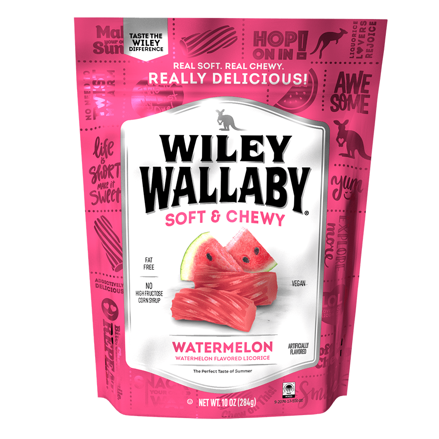 Gourmet International Old Fashioned Candy Wiley Wallaby Soft & Chewy Watermelon Licorice 10 oz