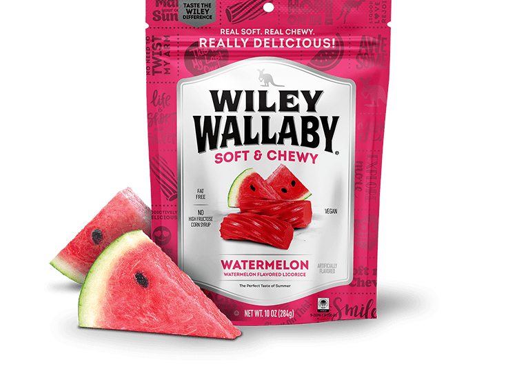 Gourmet International Old Fashioned Candy Wiley Wallaby Soft & Chewy Watermelon Licorice 10 oz