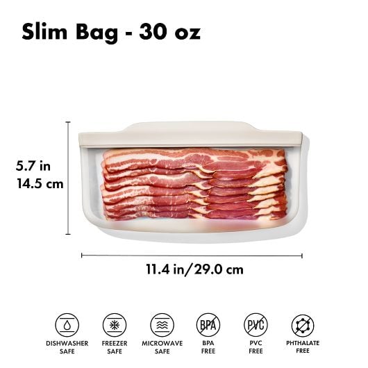 OXO Plastic Storage OXO Silicone 30 oz Reusable Slim Bag - Oat