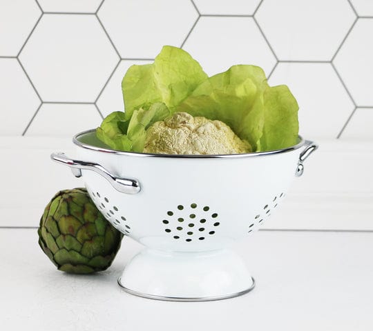 Reston Lloyd Strainer Reston Lloyd Enamel Coated 1 Qt Colander - White