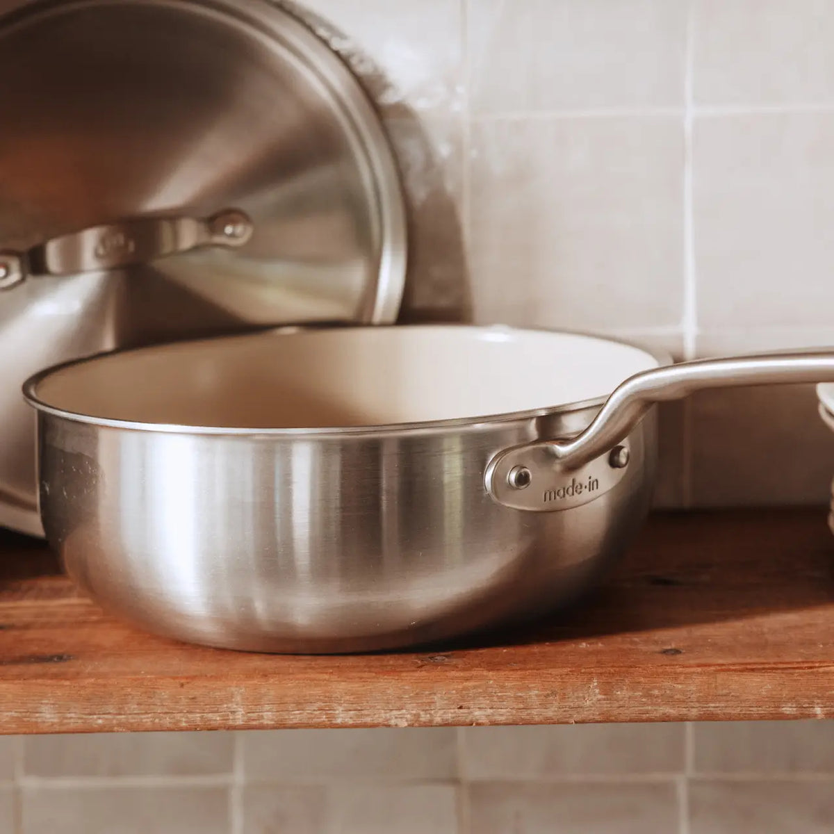 Made in Cookware Sauce & Saute Pans Made in Cookware 3 qt CeramiClad Saucier