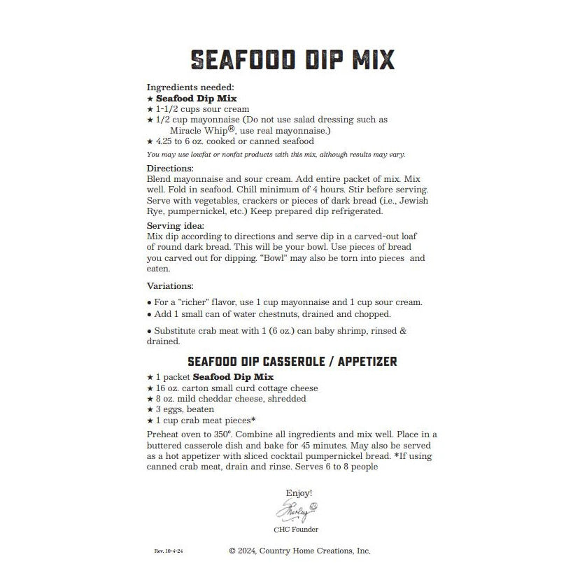 Coastal Kitchen Sauces, Salsas & Dip Coastal Kitchen Seafood Dip Mix