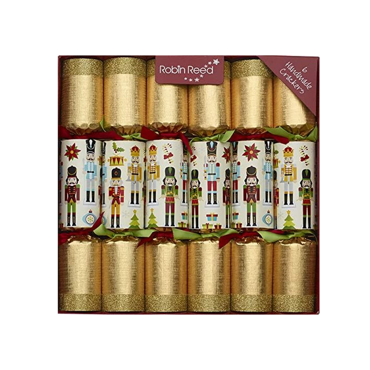 Robin Reed Seasonal Home Robin Reed 12" Christmas Crackers, Heritage Nutcracker Design - Box of 6