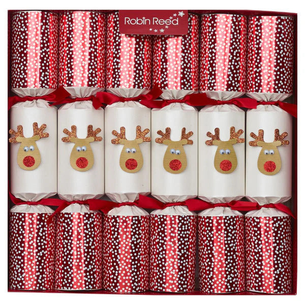 Robin Reed Seasonal Home Robin Reed 13" Christmas Crackers, Racing Reindeer - Box of 6
