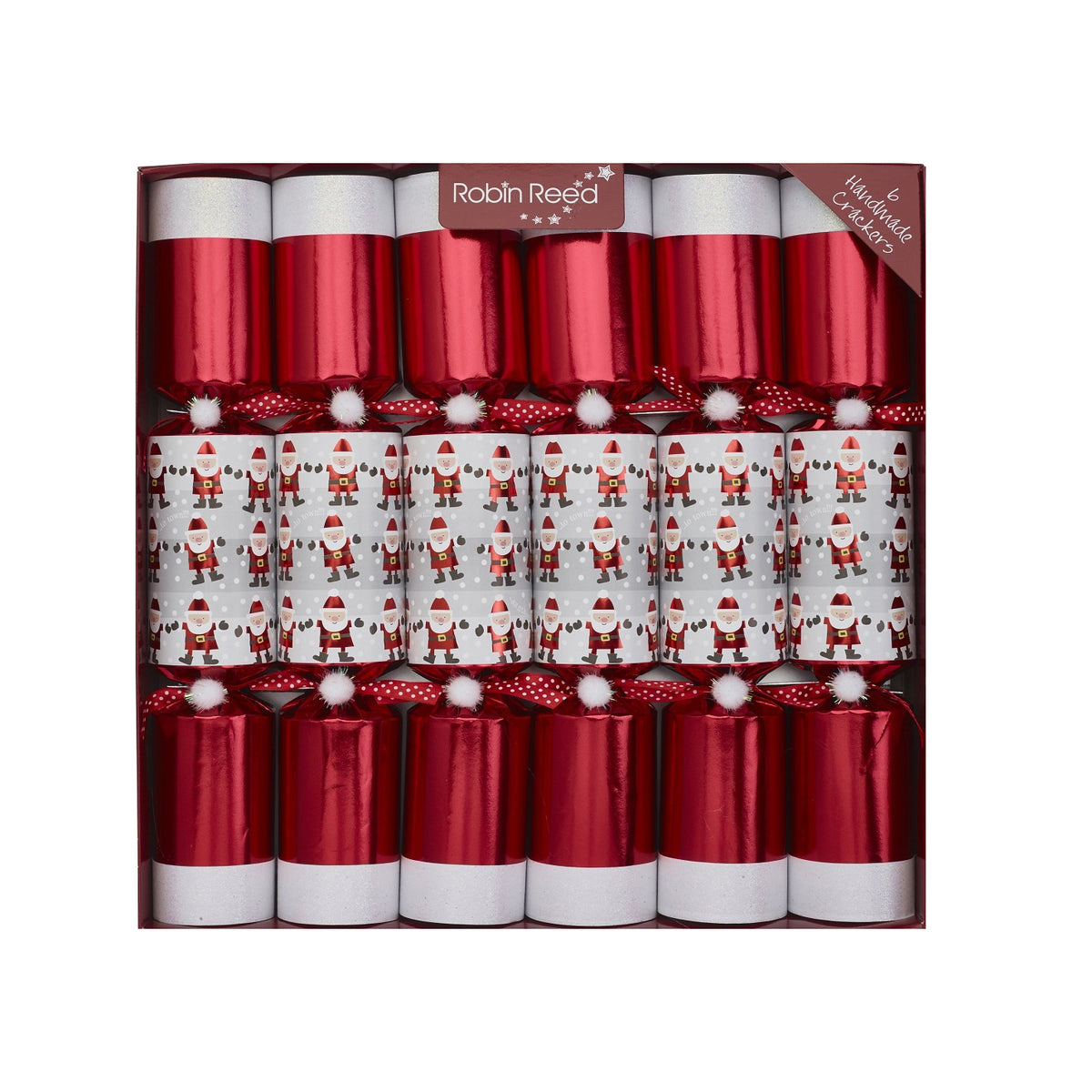 Robin Reed Seasonal Home Robin Reed 13" Christmas Crackers, Racing Santa - Box of 6