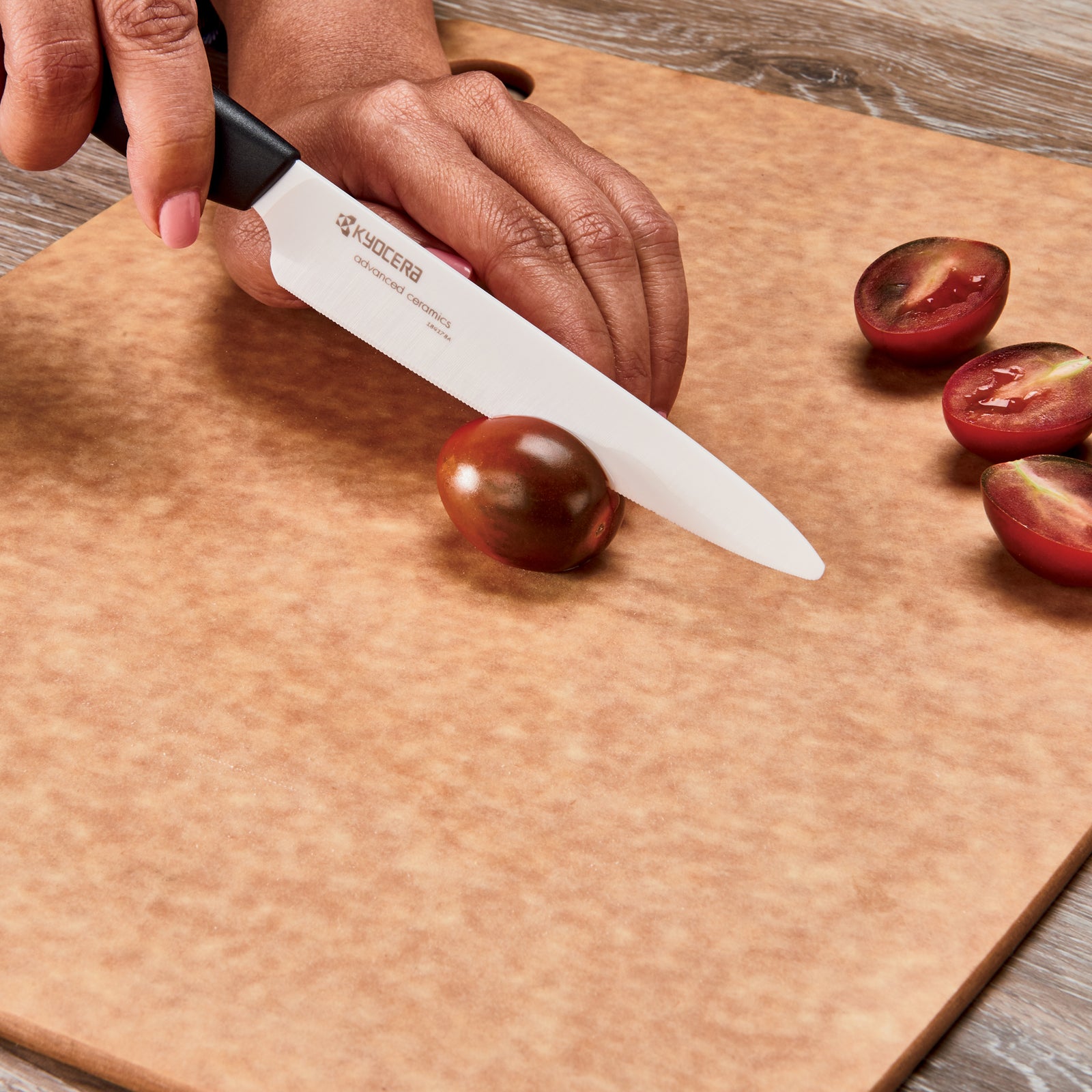 Kyocera Specialty Knives Revolution Ceramic 5" Micro Serrated Tomato Knife - White
