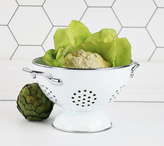 Reston Lloyd Strainer Reston Lloyd Enamel Coated 1 Qt Colander - White