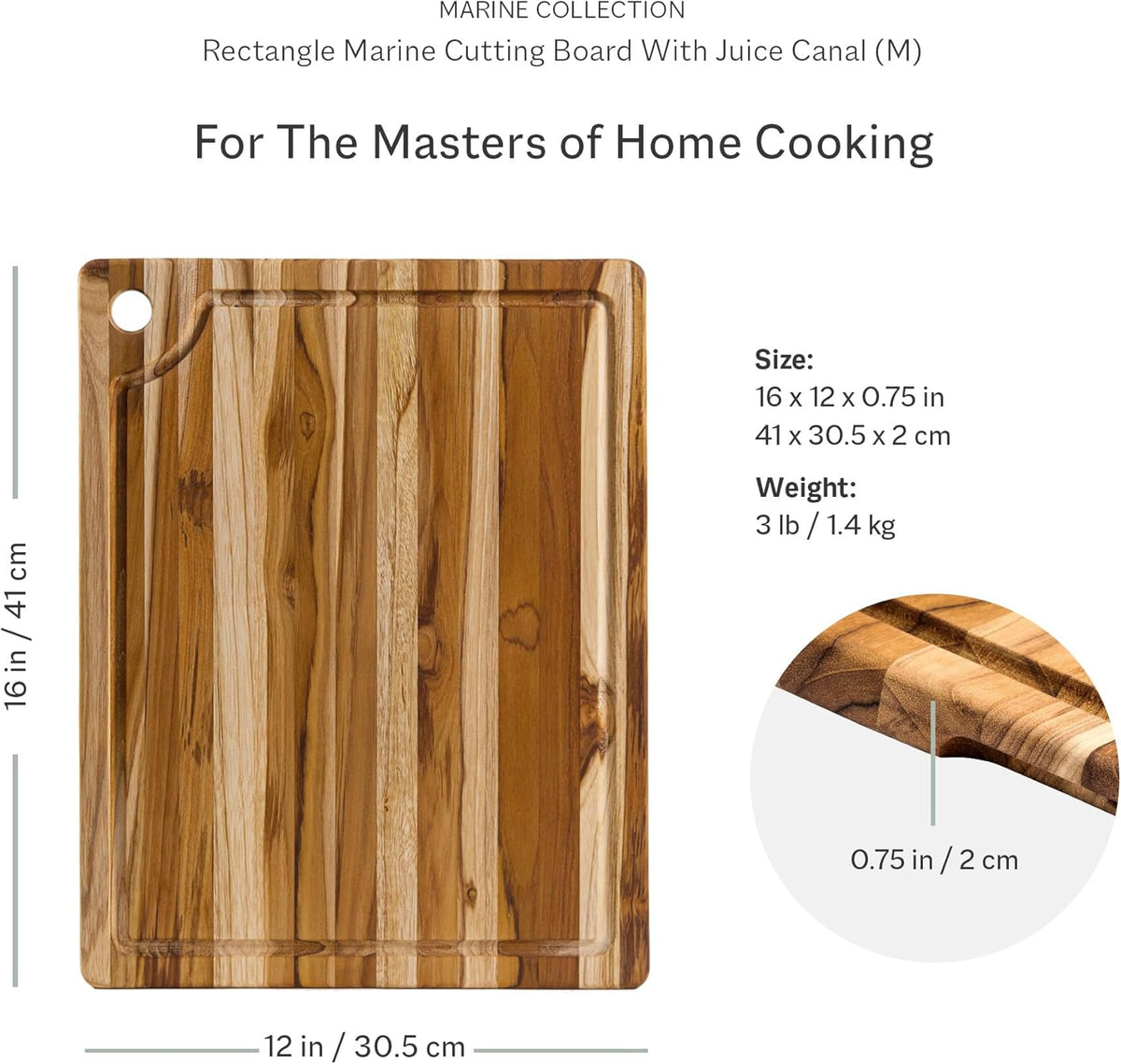 TeakHaus Wood Cutting Boards Teakhaus Marine 18" x 14" Cutting Board with Juice Canal