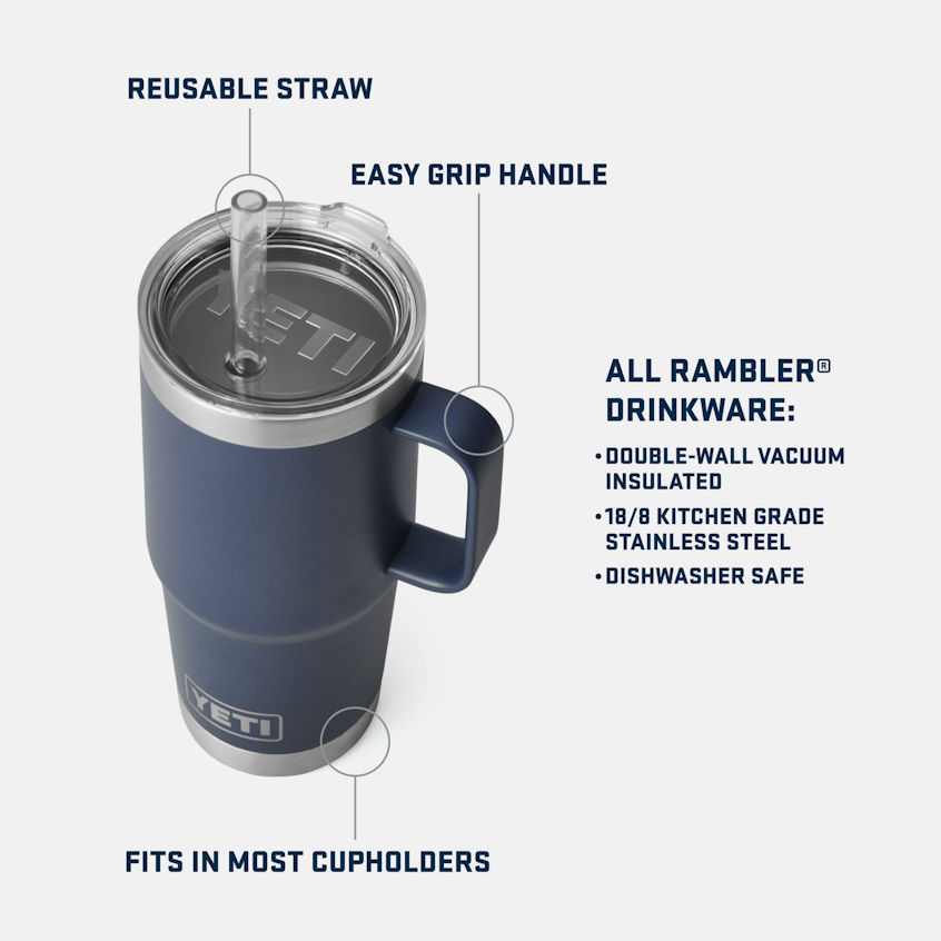 YETI YETI Rambler 25 oz Mug with Straw Lid - Big Wave Blue