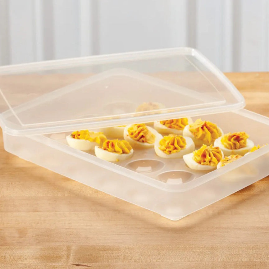 Omniware 24 Eggs Rectangle Plastic Food Storage Container with Lid